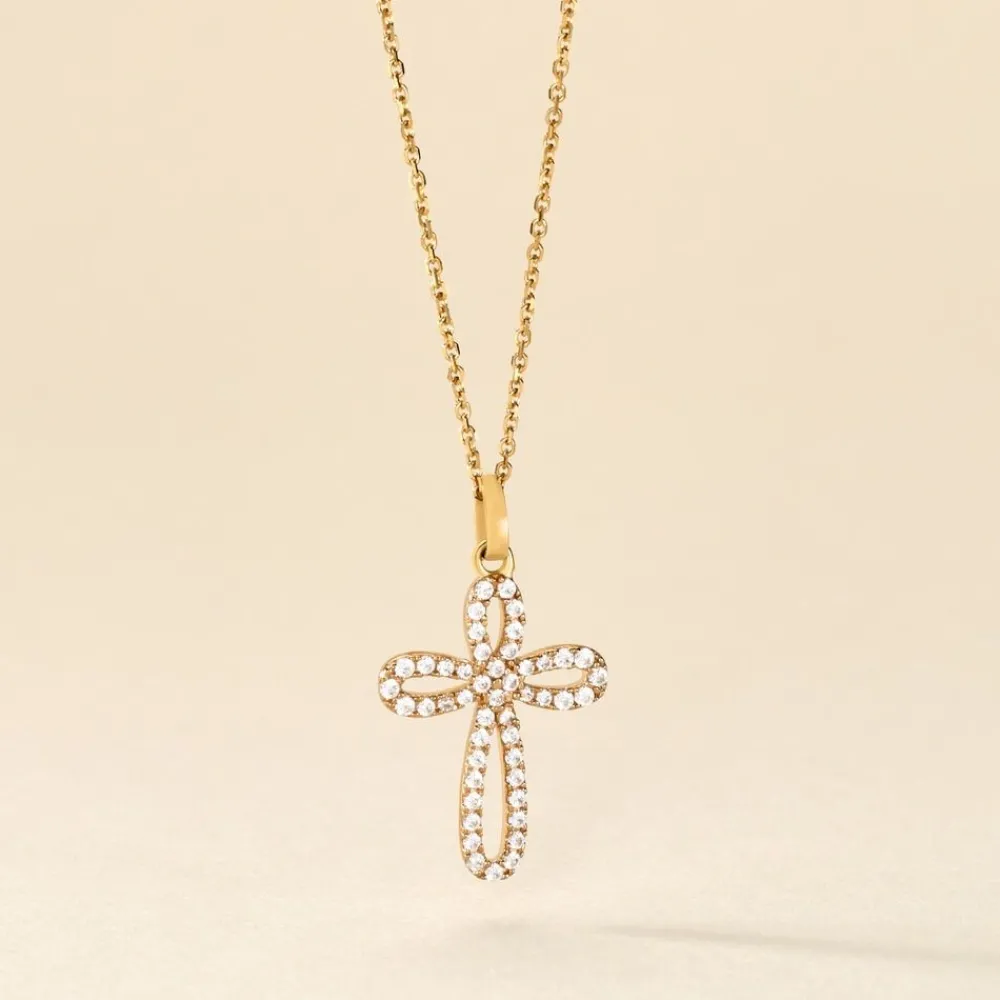 Marc Orian Bijoux Zirconium|Pendentifs > Pendentif Chastity Or Jaune Oxyde De Zirconium