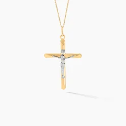 Marc Orian Pendentifs|Bijoux Homme > Pendentif Damian Croix Or Bicolore