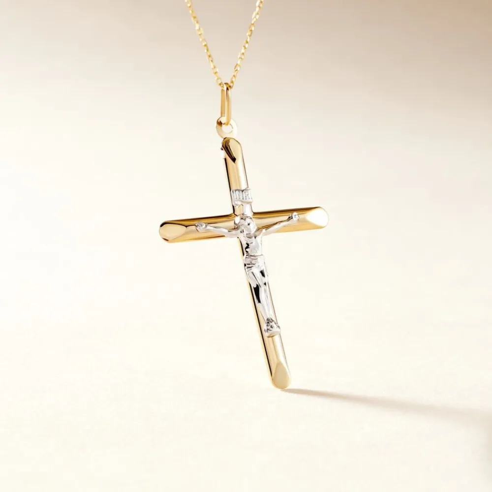 Marc Orian Pendentifs|Bijoux Homme > Pendentif Damian Croix Or Bicolore