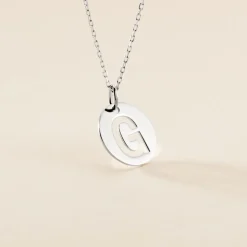 Pendentif Elio G Argent Blanc