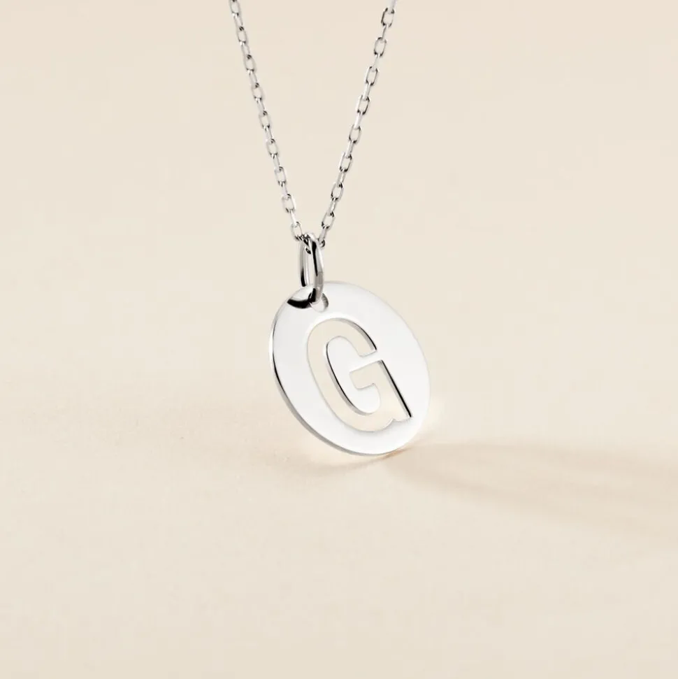 Pendentif Elio G Argent Blanc