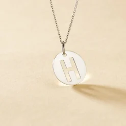 Pendentif Elio H Argent Blanc