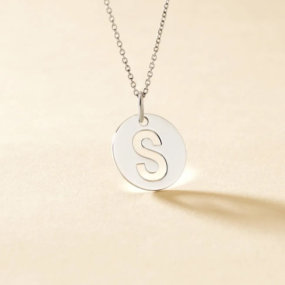 Pendentif Elio S Argent Blanc