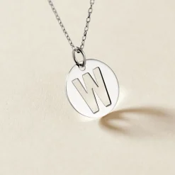 Pendentif Elio W Argent Blanc