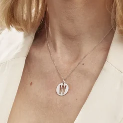Pendentif Elio W Argent Blanc