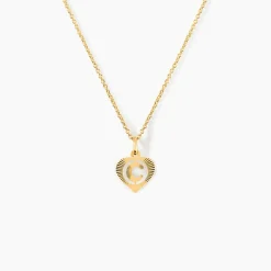 Marc Orian Pendentifs|Pendentifs > Pendentif Eudocie Coeur Lettre Or Jaune