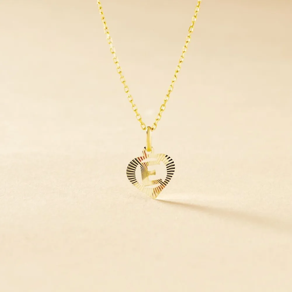 Marc Orian Pendentifs|Pendentifs > Pendentif Eudocie Coeur Lettre Or Jaune