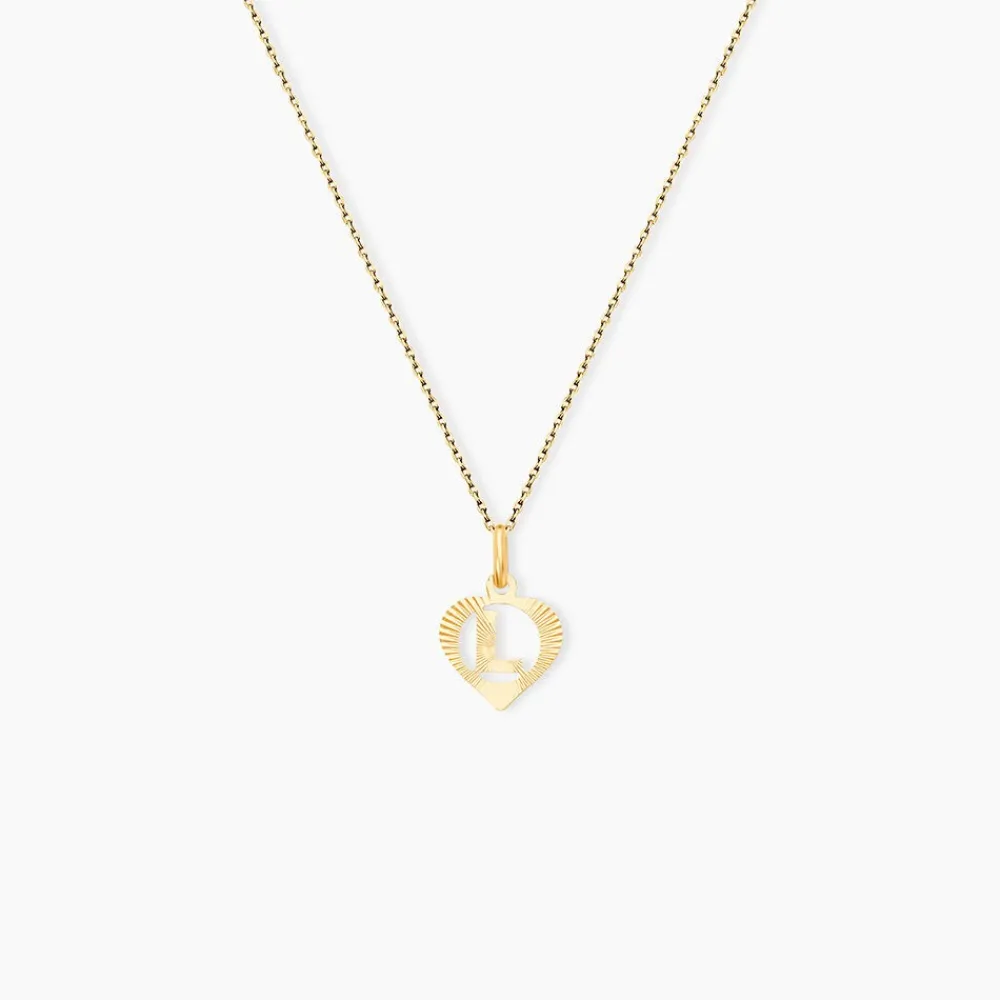 Marc Orian Pendentifs|Pendentifs > Pendentif Eudocie Coeur Lettre Or Jaune