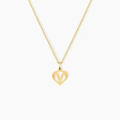 Pendentif Eudocie Coeur Lettre Or Jaune