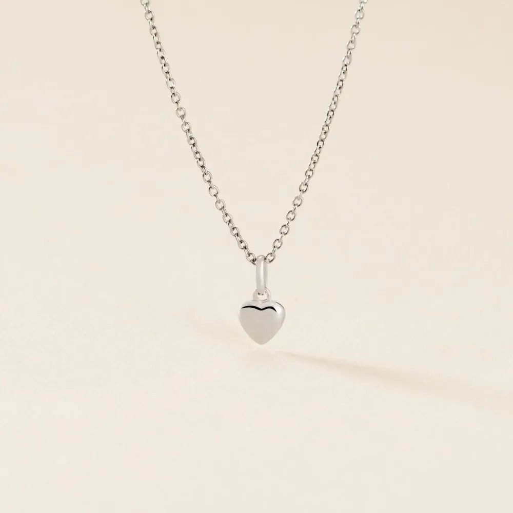 Marc Orian Pendentifs|Pendentifs > Pendentif Eudocie Coeur Lisse Or Blanc