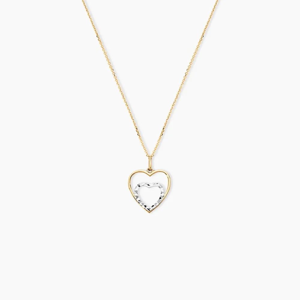 Marc Orian Idées Cadeaux Femme|Bijoux Or > Pendentif Eudocie Double Coeurs Or Bicolore