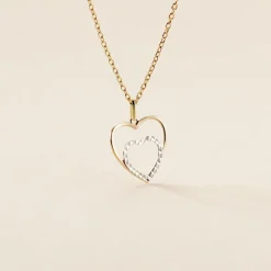 Marc Orian Idées Cadeaux Femme|Bijoux Or > Pendentif Eudocie Double Coeurs Or Bicolore