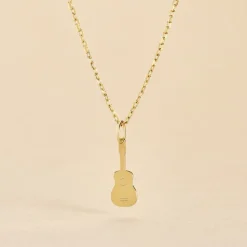 Pendentif Fatema Musique Guitare Or Jaune