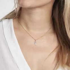 Pendentif Fatima Or Jaune Oxyde De Zirconium