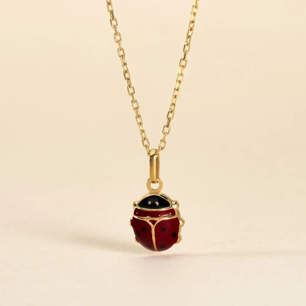 Marc Orian Pendentifs|Bijoux Enfant > Pendentif Fedelina Coccinelle Or Jaune