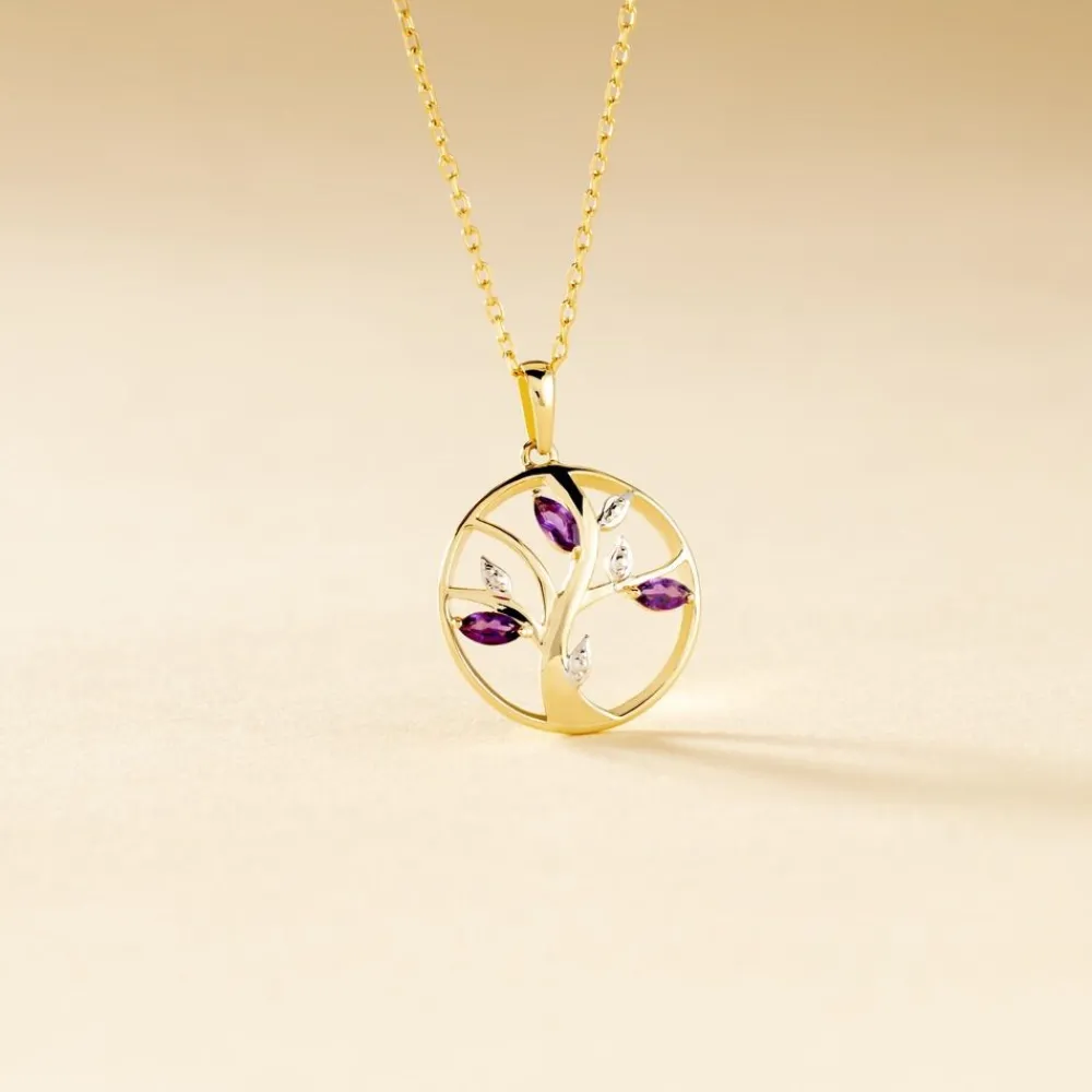 Marc Orian Anniversaire De Mariage|Pendentifs > Pendentif Godolieba Or Jaune Amethyste Violet