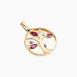 Pendentif Godolieba Or Jaune Rhodolite