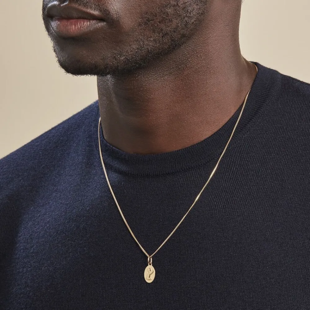 Marc Orian Pendentifs|Pendentifs Personnalisés > Pendentif Hadia Ange Ovale Or Jaune