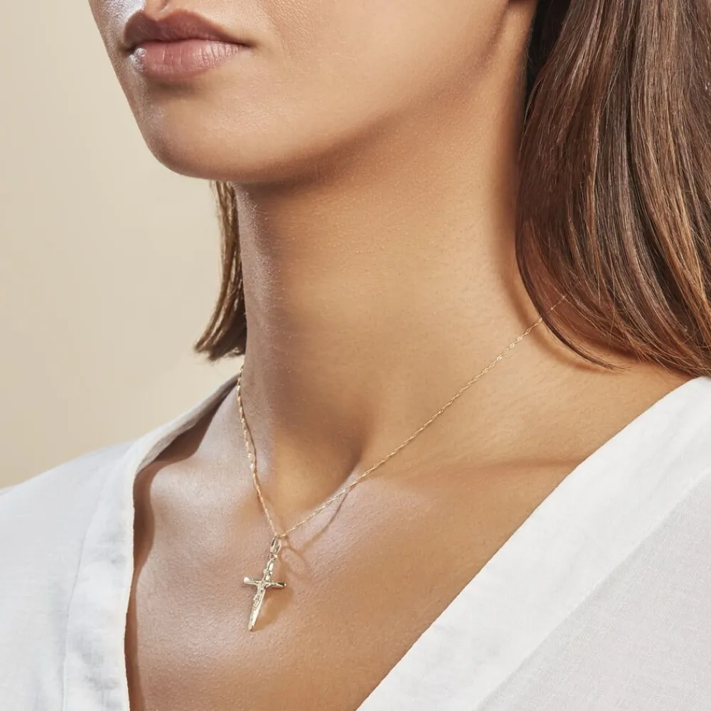 Marc Orian Cadeaux Communion|Bijoux Or > Pendentif Haley Croix Or Jaune