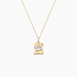 Pendentif Hanan Ange Parchemin Or Bicolore