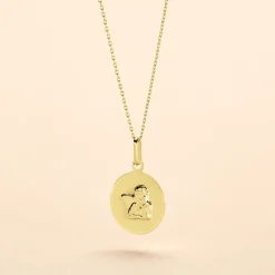 Marc Orian Pendentifs|Pendentifs Personnalisés > Pendentif Hanita Ange Rond Satine Or Jaune