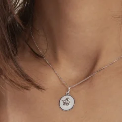 Marc Orian Pendentifs|Pendentifs Personnalisés > Pendentif Hanita Ange Rond Satine Or Blanc