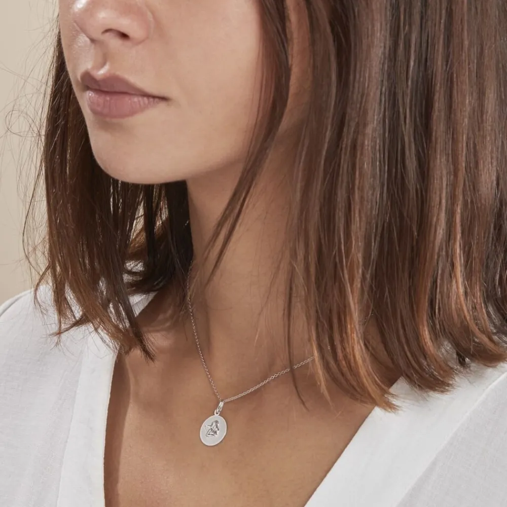 Marc Orian Pendentifs|Pendentifs Personnalisés > Pendentif Hanita Ange Rond Satine Or Blanc