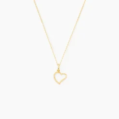 Marc Orian Pendentifs|Pendentifs > Pendentif Heather Coeur Strie Or Jaune