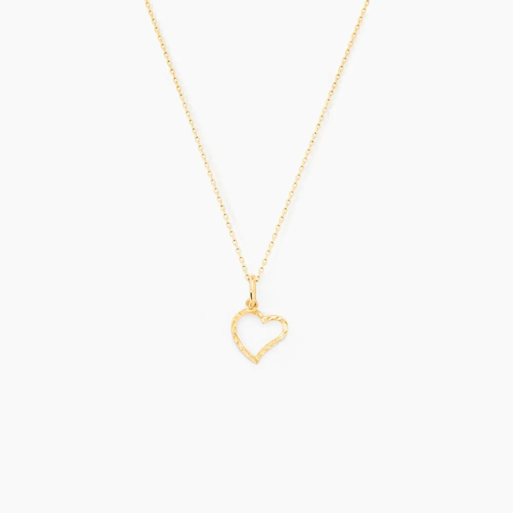 Marc Orian Pendentifs|Pendentifs > Pendentif Heather Coeur Strie Or Jaune