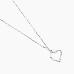 Marc Orian Pendentifs|Pendentifs > Pendentif Heck Coeur Strie Or Blanc