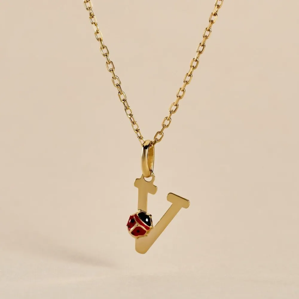 Marc Orian Pendentifs|Bijoux Enfant > Pendentif Helidie Coccinelle Lettre Or Jaune