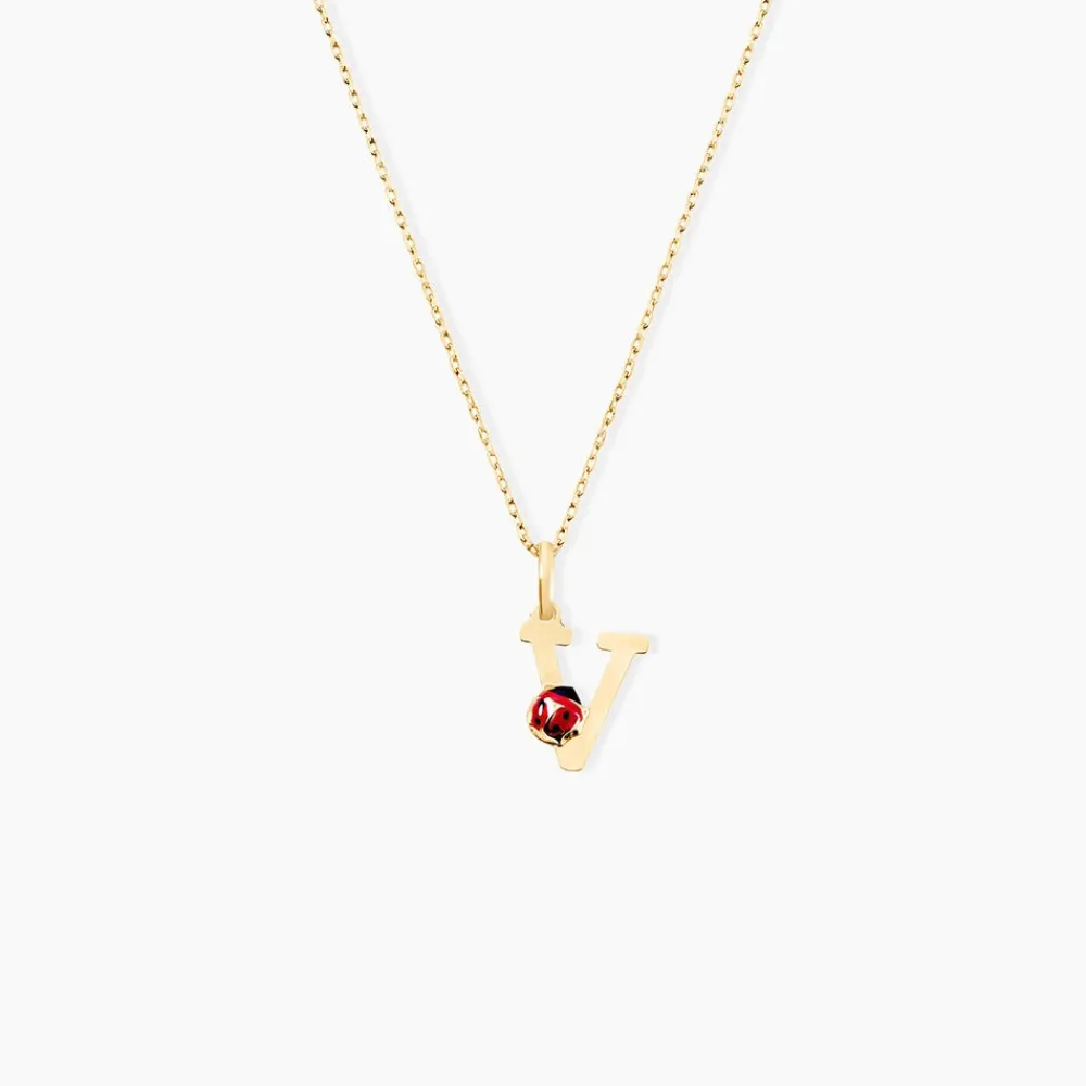 Marc Orian Pendentifs|Bijoux Enfant > Pendentif Helidie Coccinelle Lettre Or Jaune