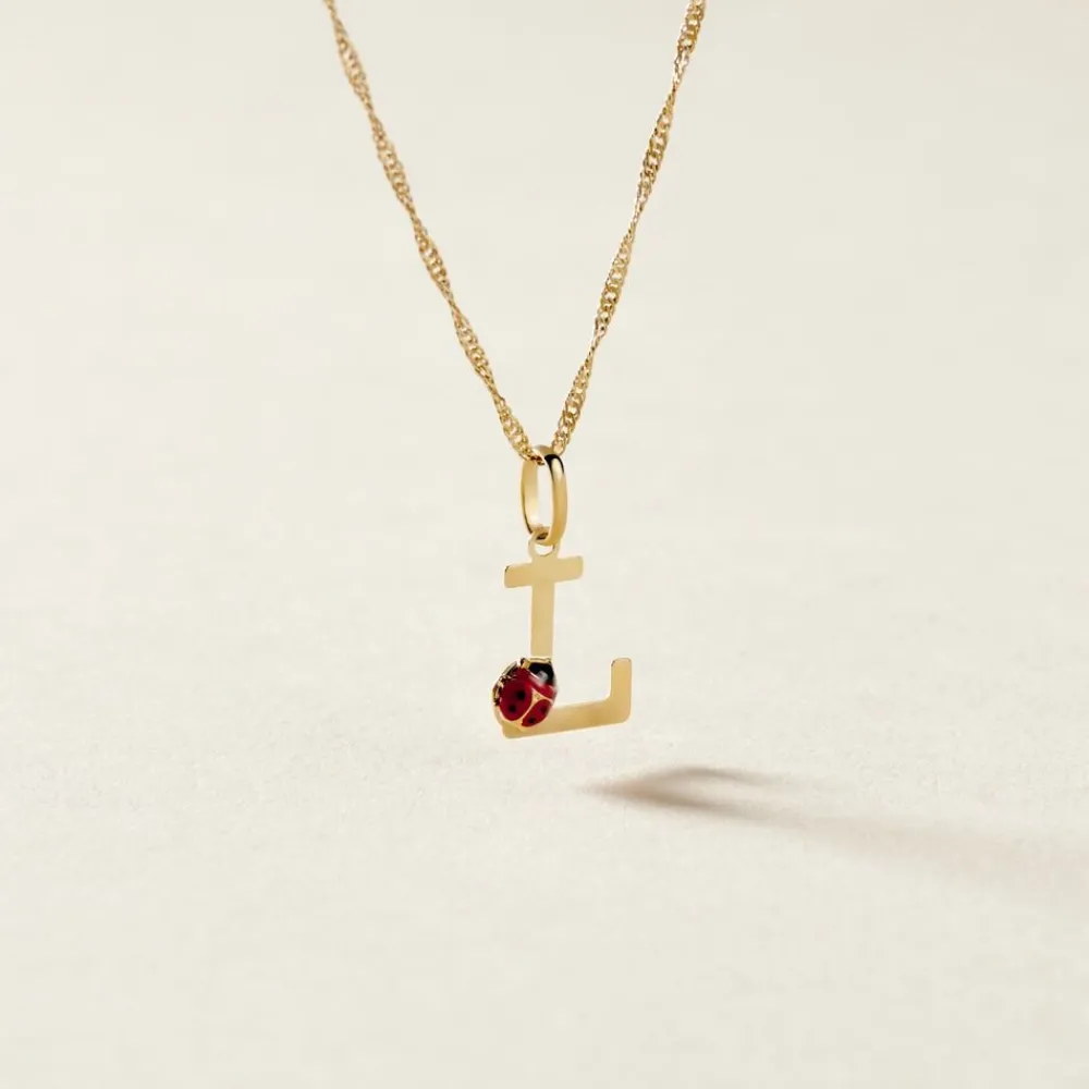 Marc Orian Pendentifs|Bijoux Enfant > Pendentif Helidie Coccinelle Lettre Or Jaune
