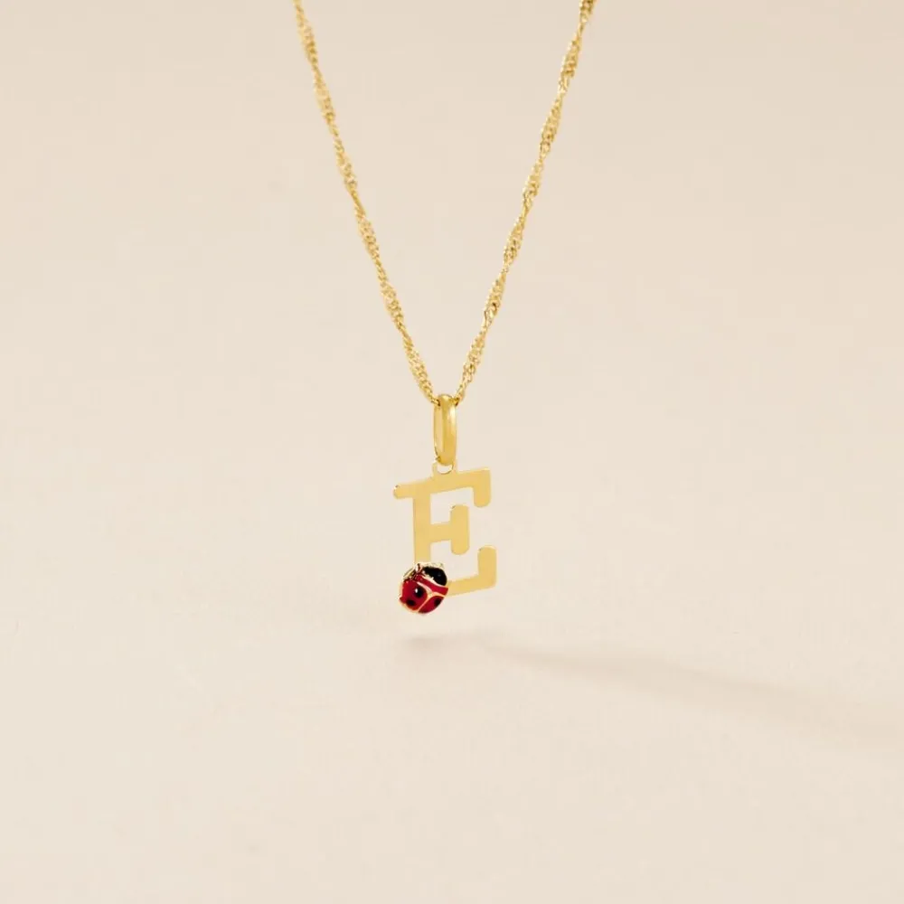 Marc Orian Pendentifs|Bijoux Enfant > Pendentif Helidie Coccinelle Lettre Or Jaune