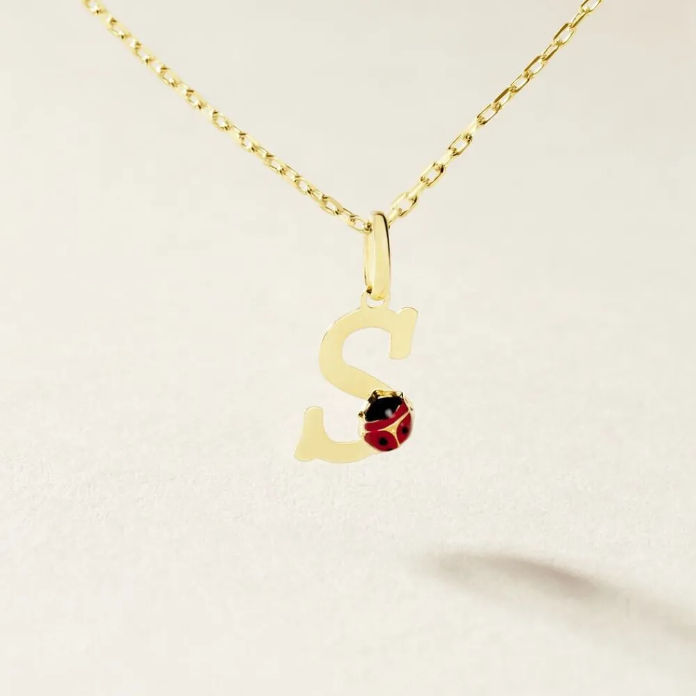 Marc Orian Pendentifs|Bijoux Enfant > Pendentif Helidie Coccinelle Lettre Or Jaune