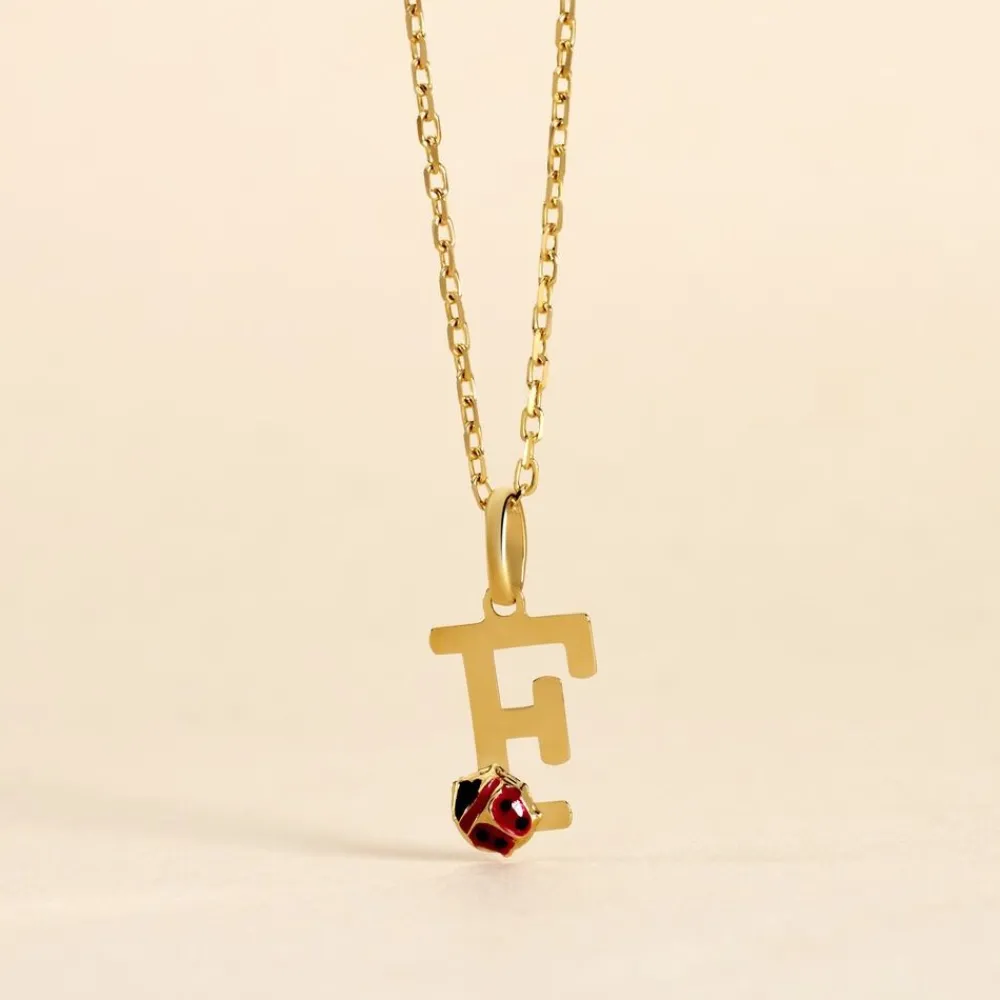 Marc Orian Pendentifs|Bijoux Enfant > Pendentif Helidie Coccinelle Lettre Or Jaune