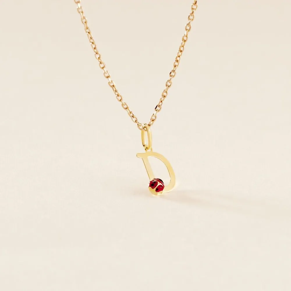 Marc Orian Pendentifs|Bijoux Enfant > Pendentif Helidie Coccinelle Lettre Or Jaune