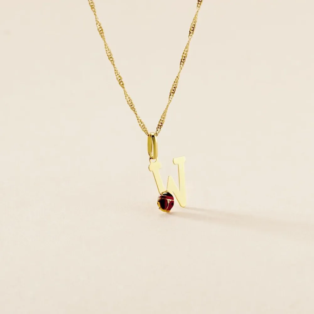 Marc Orian Pendentifs|Bijoux Enfant > Pendentif Helidie Coccinelle Lettre Or Jaune