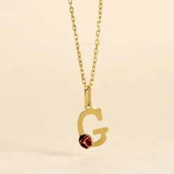 Pendentif Helidie Coccinelle Lettre Or Jaune