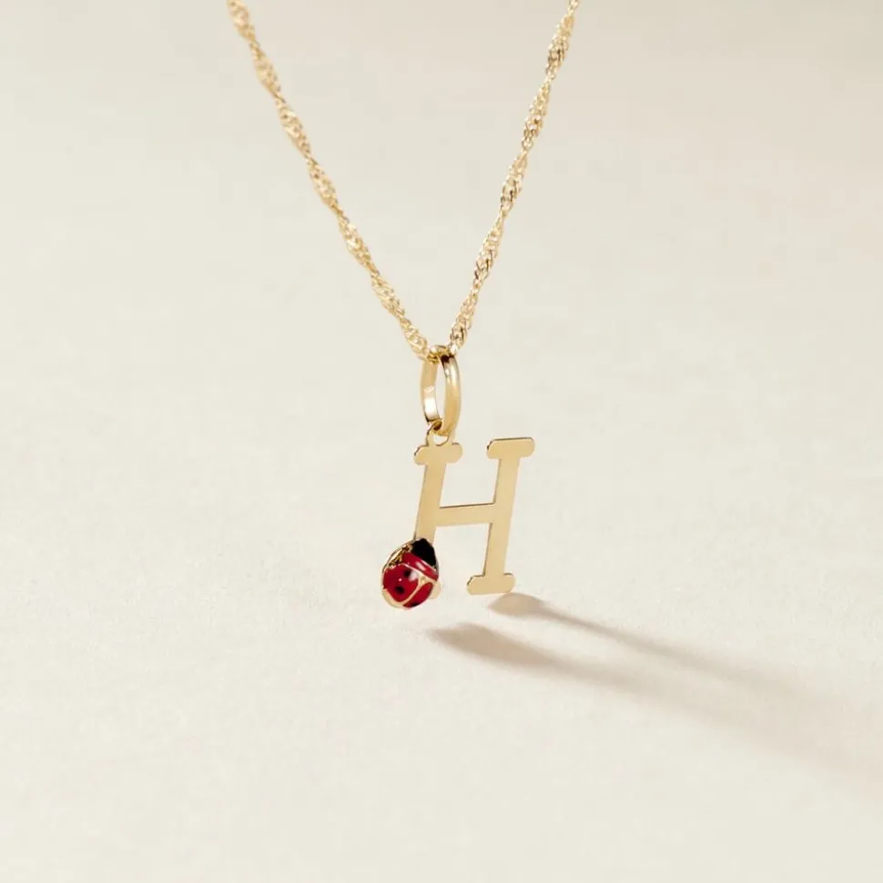 Pendentif Helidie Coccinelle Lettre Or Jaune