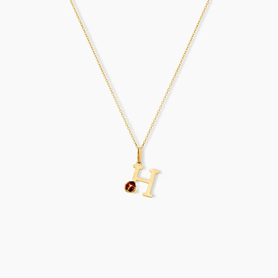 Pendentif Helidie Coccinelle Lettre Or Jaune