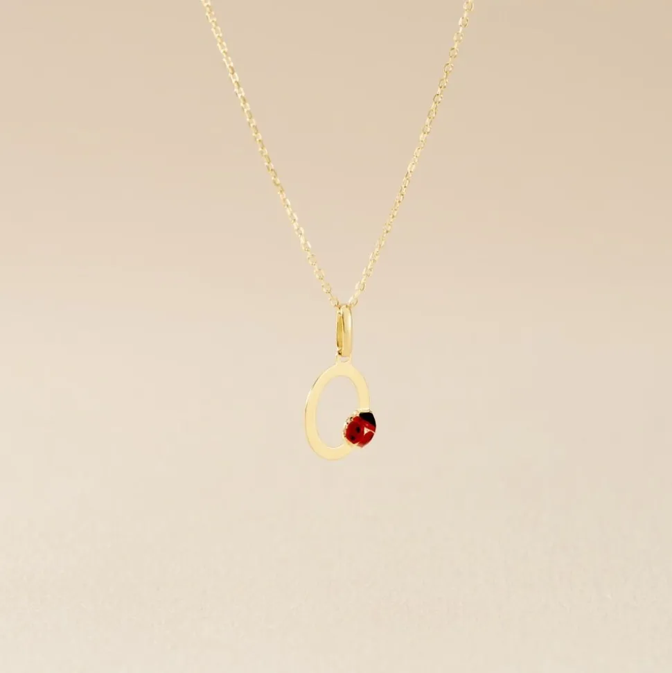 Pendentif Helidie Coccinelle Lettre Or Jaune