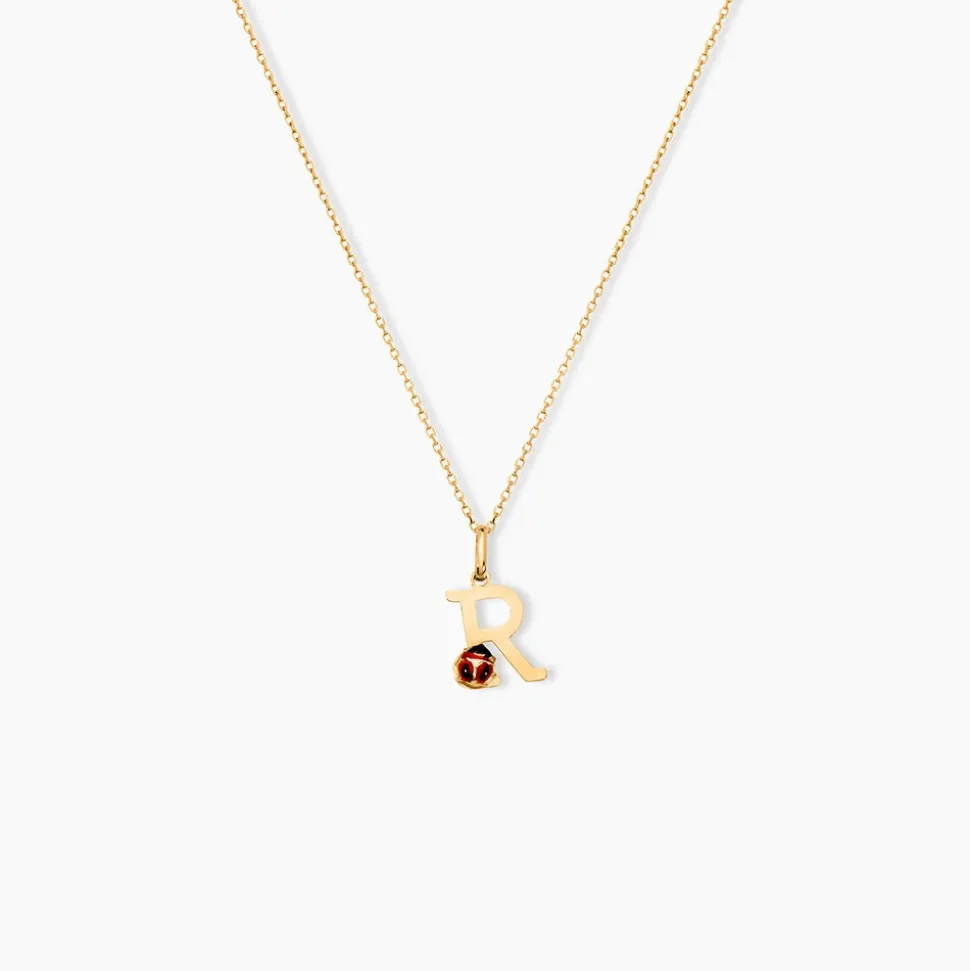 Pendentif Helidie Coccinelle Lettre Or Jaune