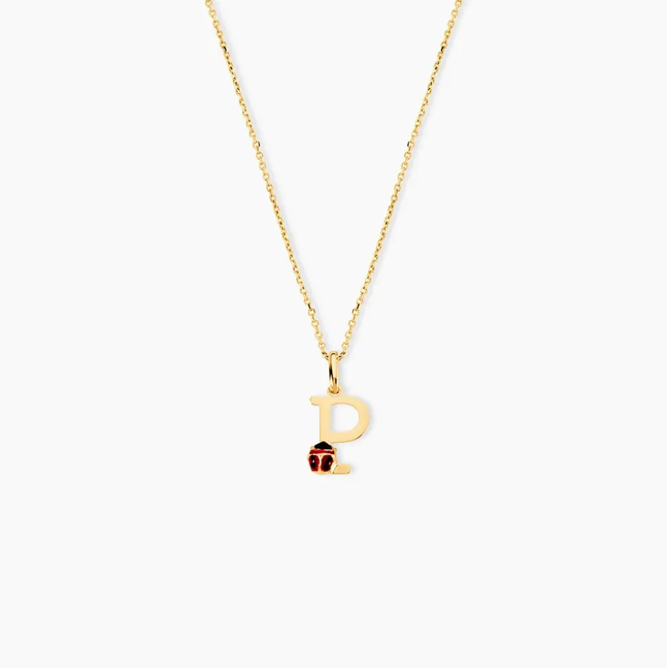 Pendentif Helidie Coccinelle Lettre Or Jaune