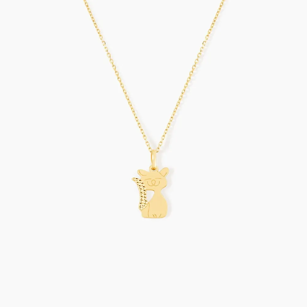 Marc Orian Pendentifs|Pendentifs > Pendentif Herman Chat Or Jaune