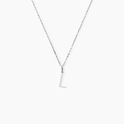 Pendentif Ionia Lettre Or Blanc
