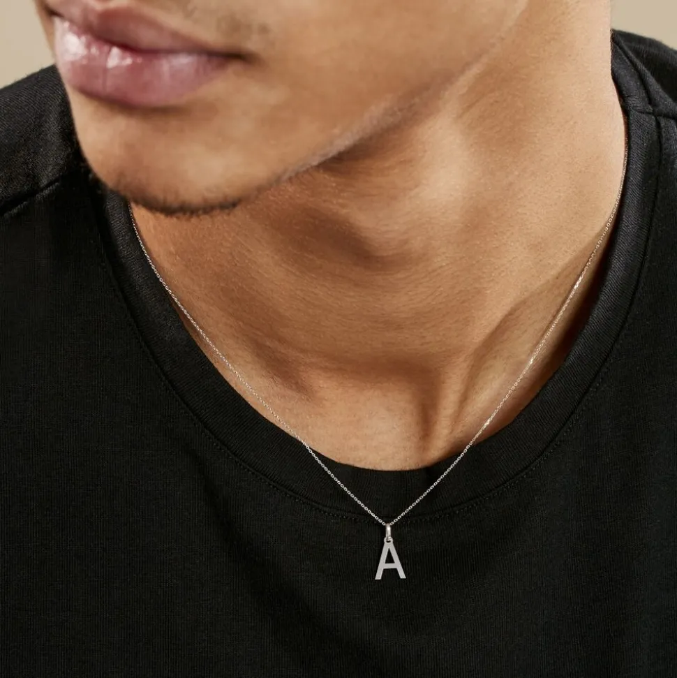Pendentif Ionia Lettre Or Blanc