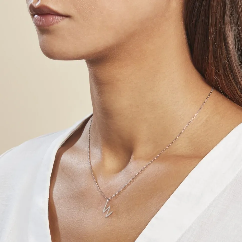 Pendentif Ionia Lettre Or Blanc