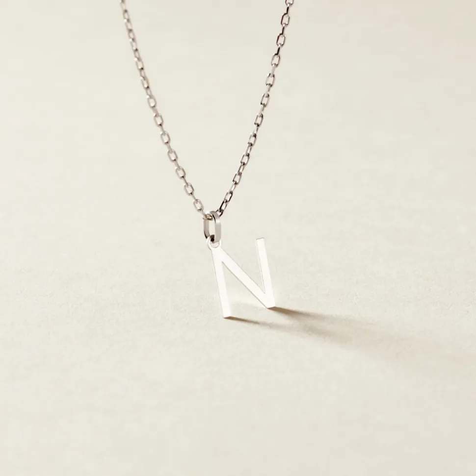 Pendentif Ionia Lettre Or Blanc