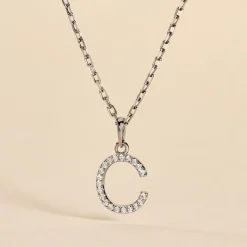 Pendentif Klementine Or Blanc Oxyde De Zirconium